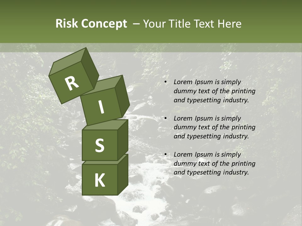 Trees Stream Flowing PowerPoint Template