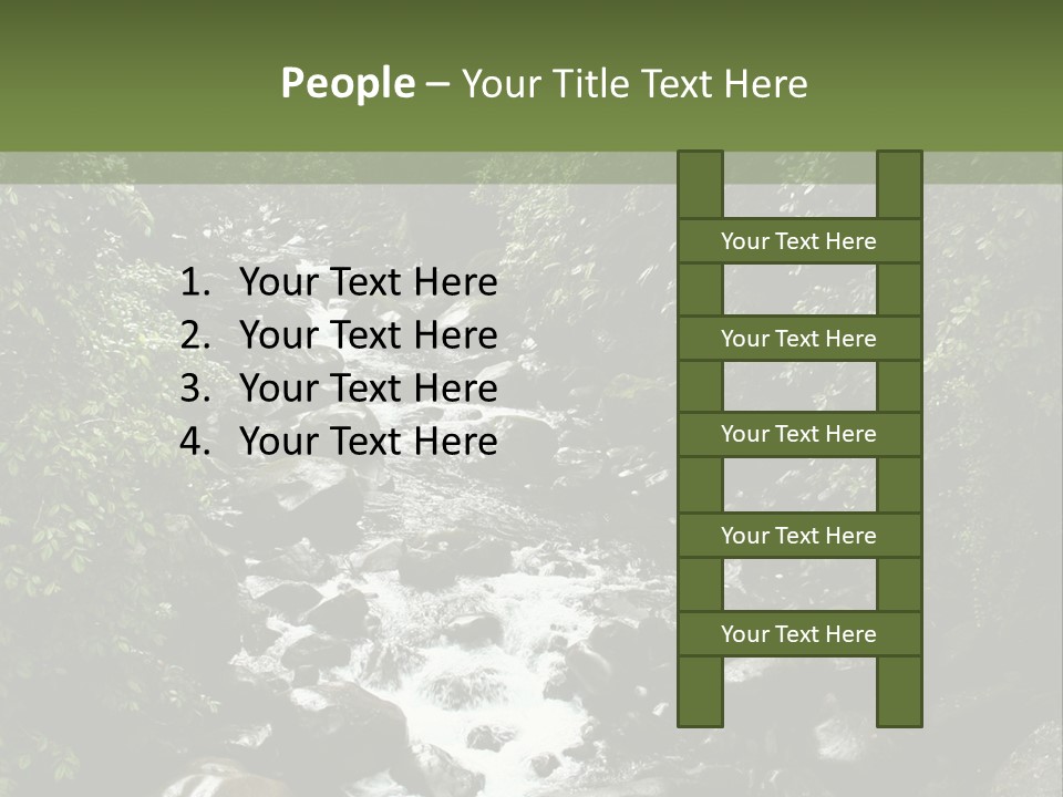 Trees Stream Flowing PowerPoint Template