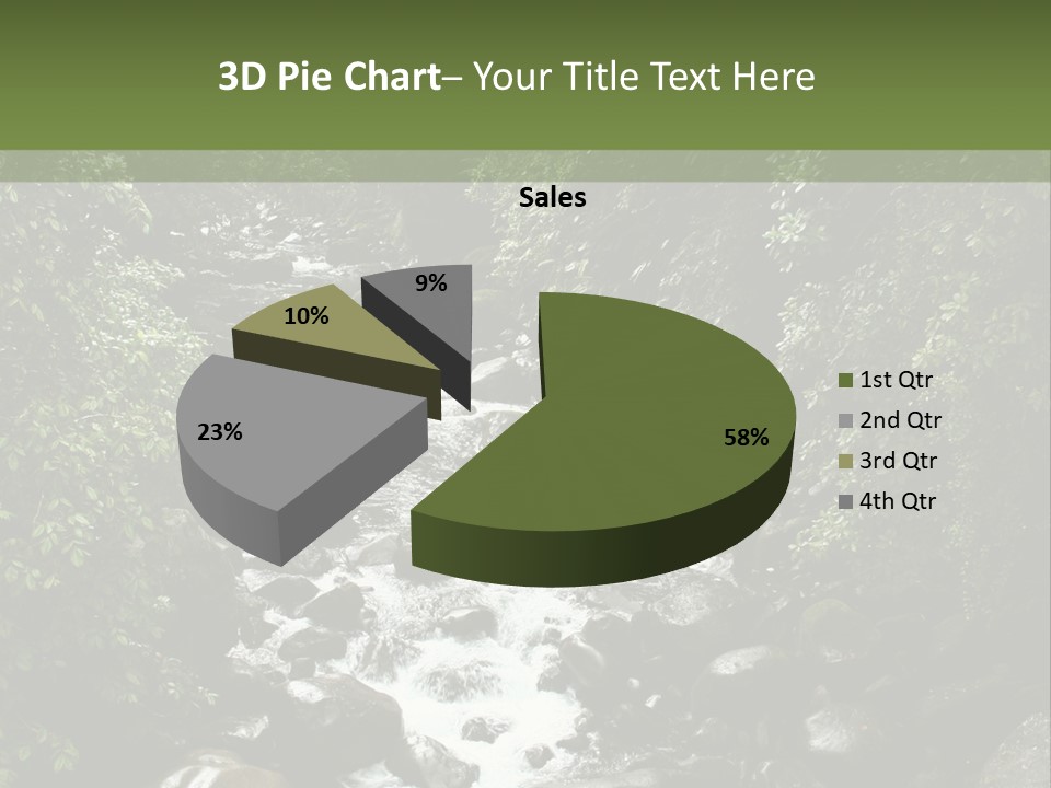 Trees Stream Flowing PowerPoint Template