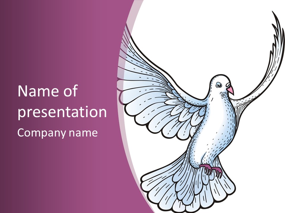 Dove Feather Symbol PowerPoint Template