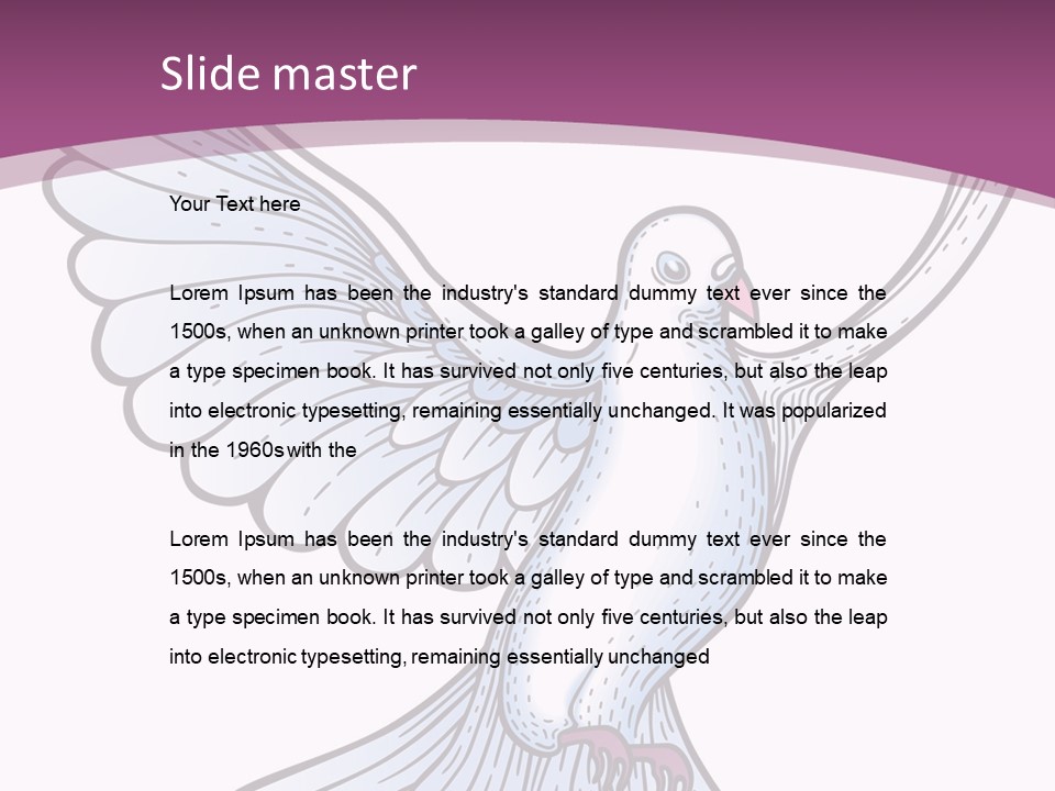 Dove Feather Symbol PowerPoint Template