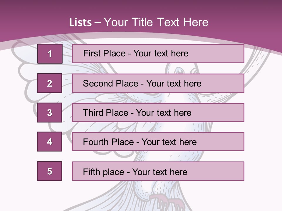 Dove Feather Symbol PowerPoint Template
