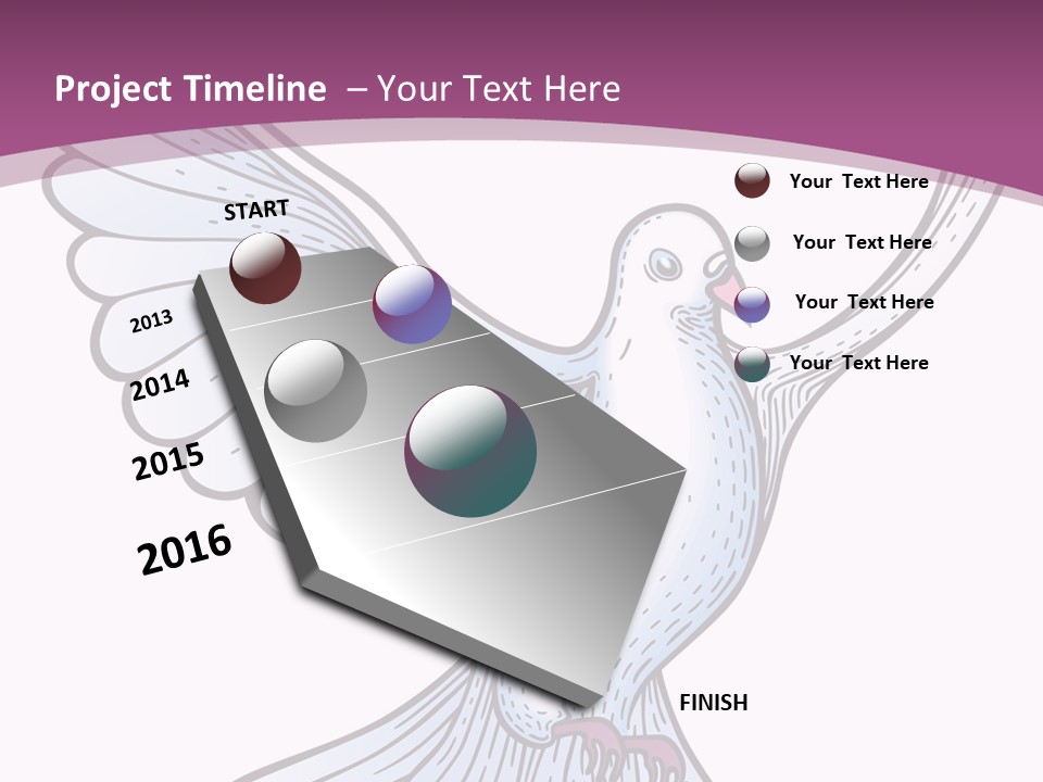 Dove Feather Symbol PowerPoint Template