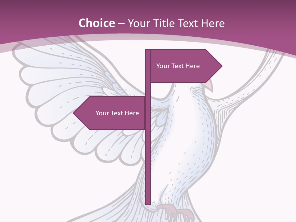 Dove Feather Symbol PowerPoint Template