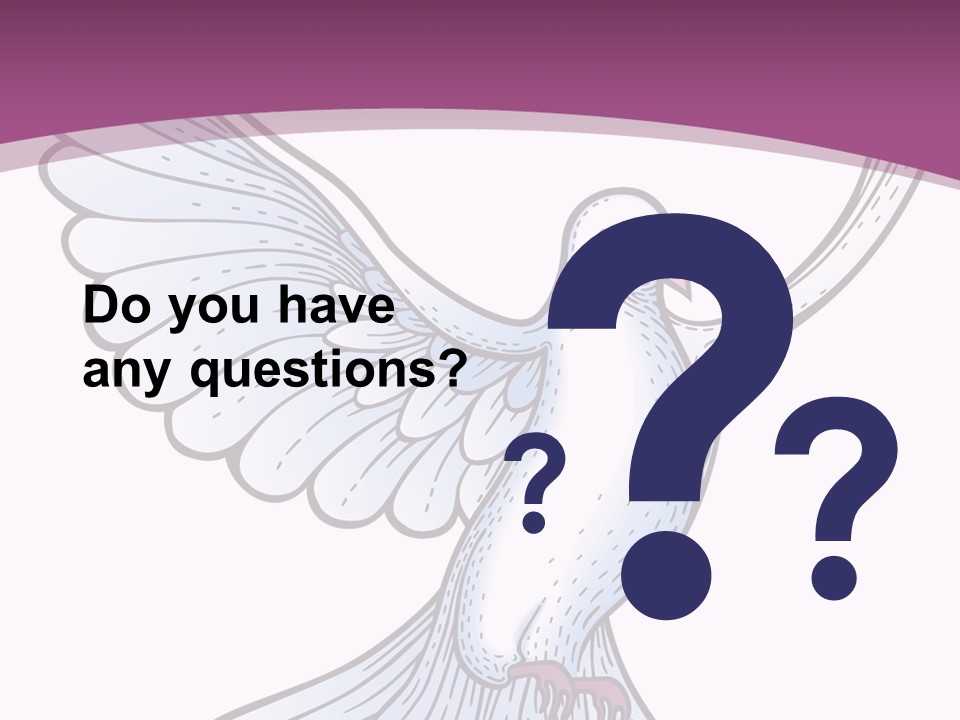 Dove Feather Symbol PowerPoint Template