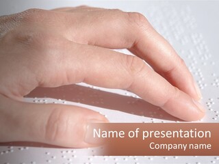 A Person's Hand On Top Of A Piece Of Paper PowerPoint Template