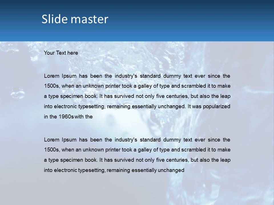 Drops Abstract Still PowerPoint Template