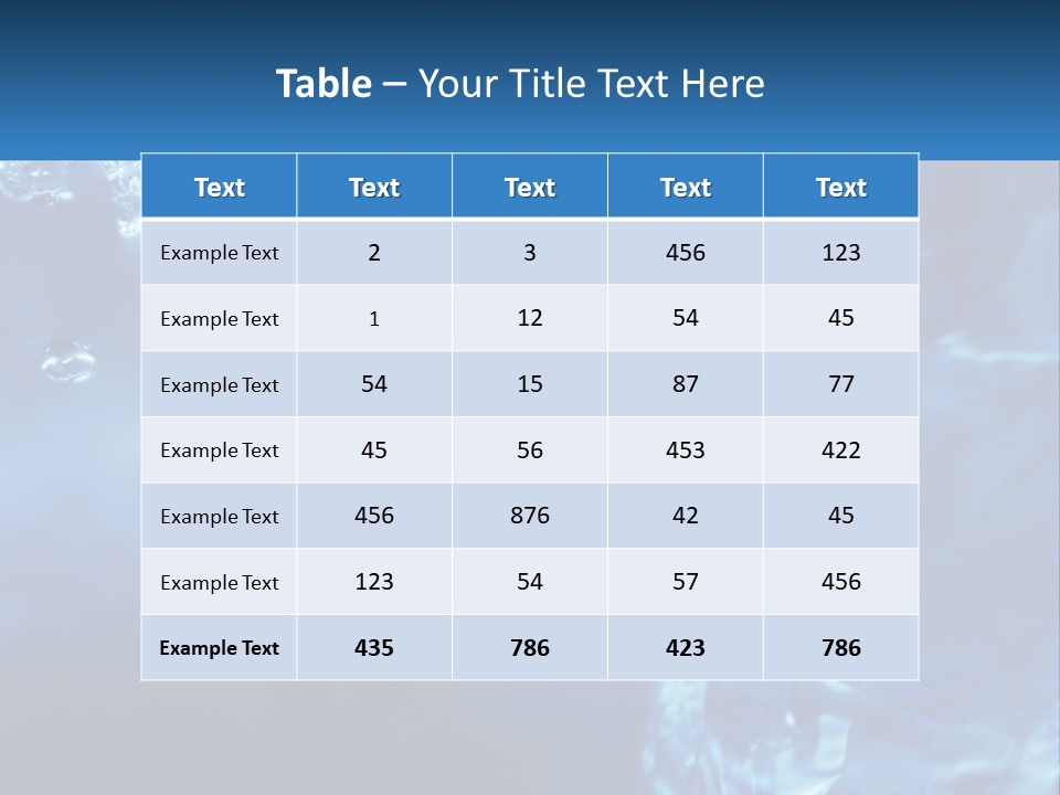 Drops Abstract Still PowerPoint Template