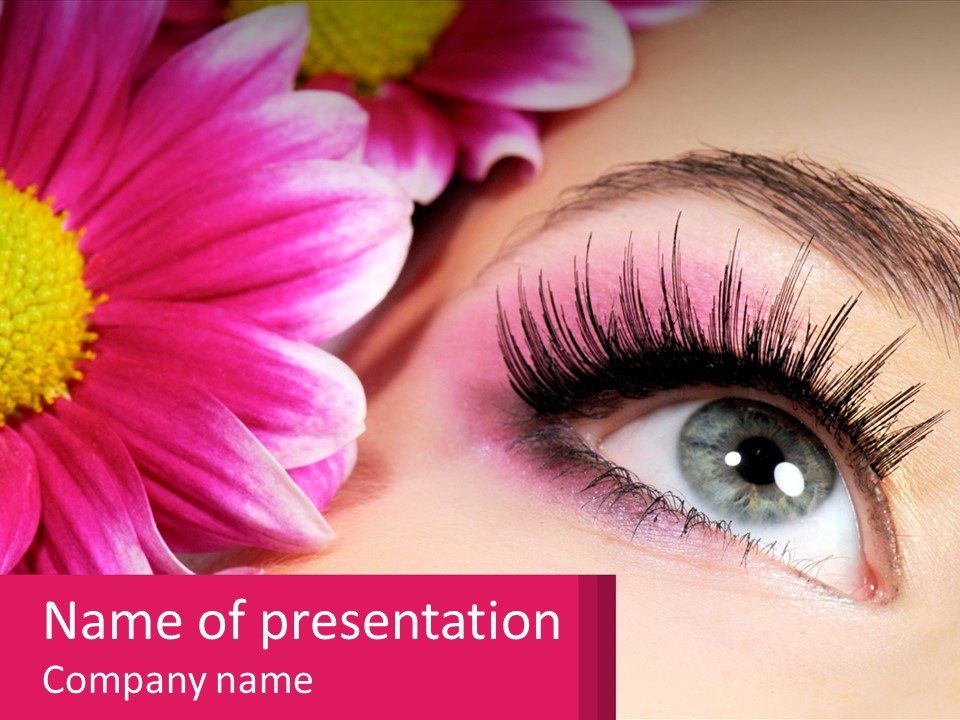 Female Eyeball Skin PowerPoint Template
