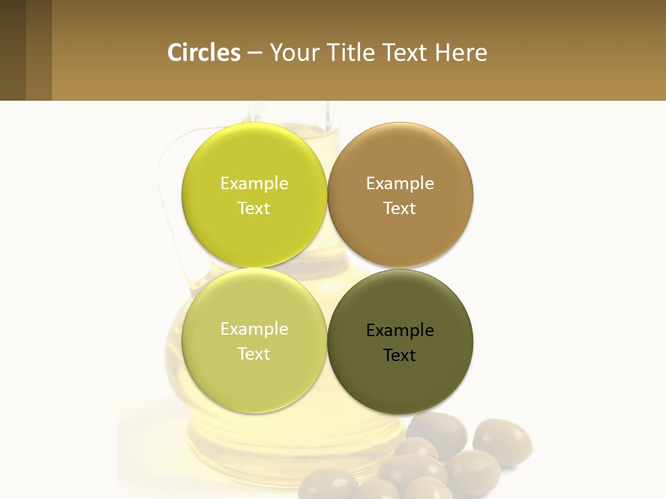 A Bottle Of Olive Oil Next To Some Olives PowerPoint Template