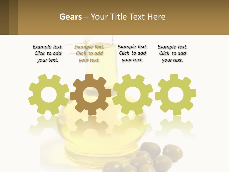 A Bottle Of Olive Oil Next To Some Olives PowerPoint Template