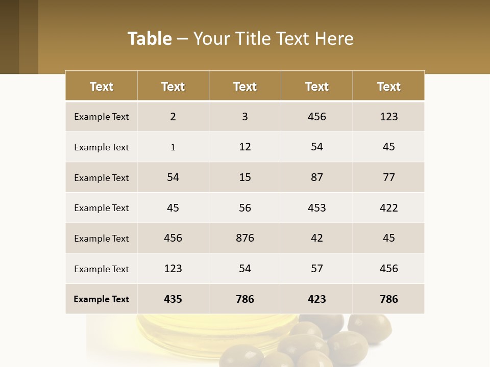 A Bottle Of Olive Oil Next To Some Olives PowerPoint Template