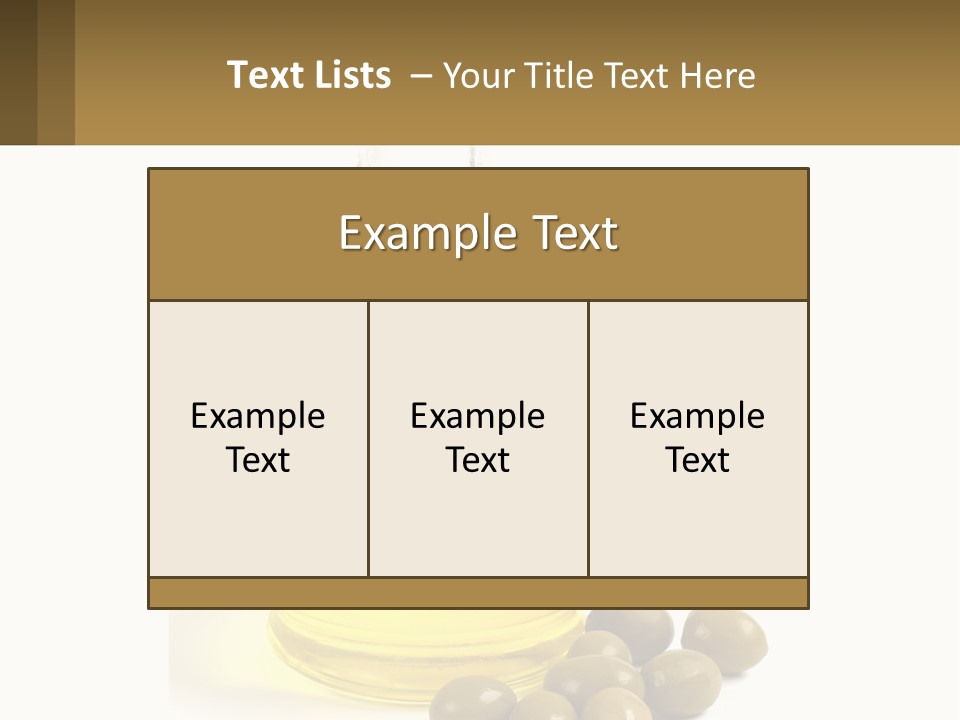 A Bottle Of Olive Oil Next To Some Olives PowerPoint Template