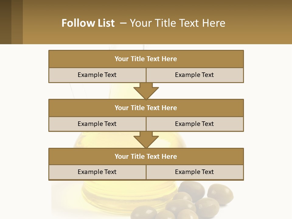 A Bottle Of Olive Oil Next To Some Olives PowerPoint Template