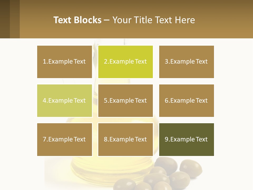 A Bottle Of Olive Oil Next To Some Olives PowerPoint Template