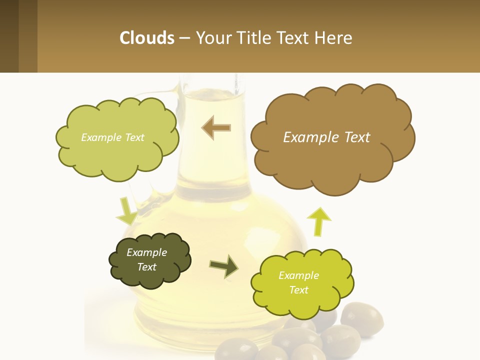 A Bottle Of Olive Oil Next To Some Olives PowerPoint Template