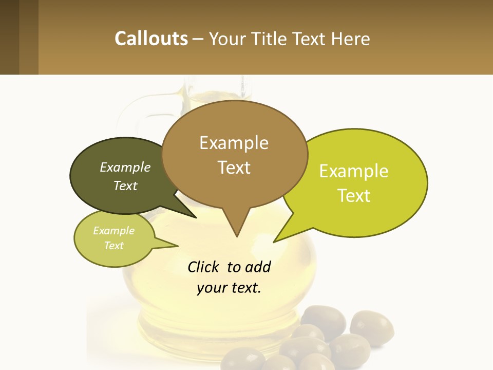 A Bottle Of Olive Oil Next To Some Olives PowerPoint Template