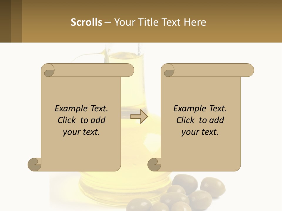 A Bottle Of Olive Oil Next To Some Olives PowerPoint Template