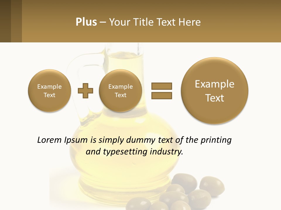 A Bottle Of Olive Oil Next To Some Olives PowerPoint Template
