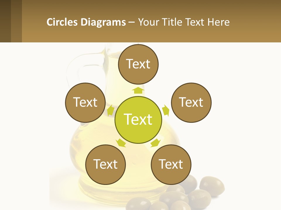 A Bottle Of Olive Oil Next To Some Olives PowerPoint Template