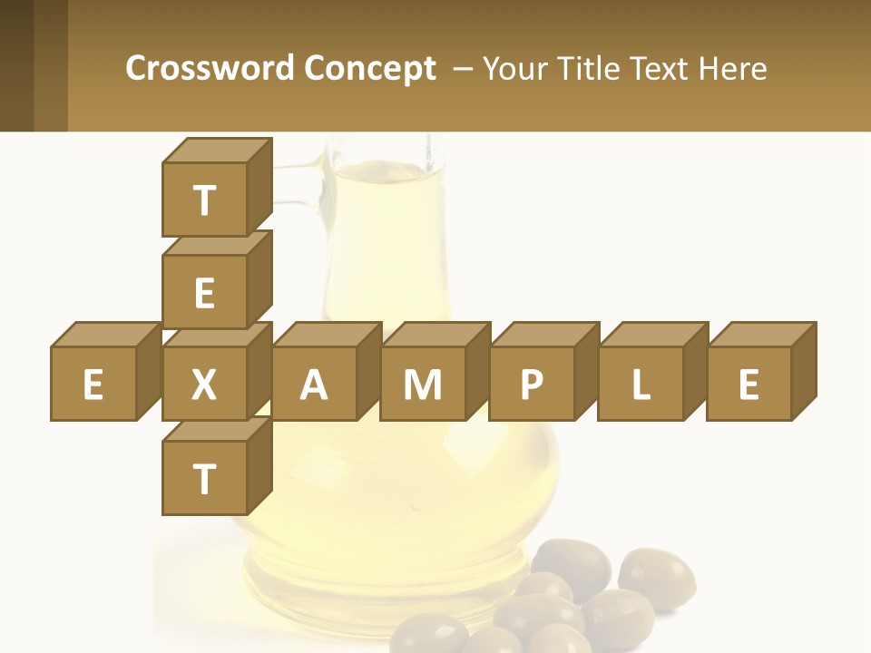 A Bottle Of Olive Oil Next To Some Olives PowerPoint Template