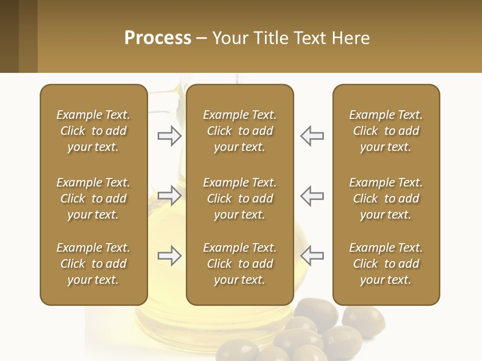 A Bottle Of Olive Oil Next To Some Olives PowerPoint Template