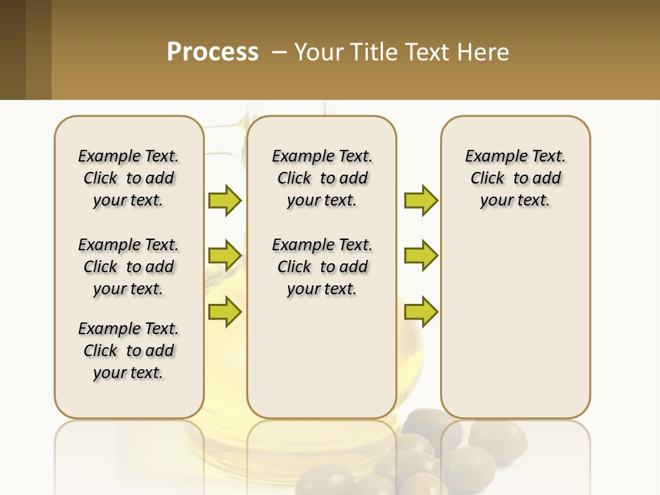 A Bottle Of Olive Oil Next To Some Olives PowerPoint Template
