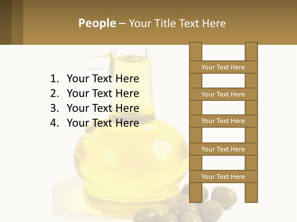 A Bottle Of Olive Oil Next To Some Olives PowerPoint Template