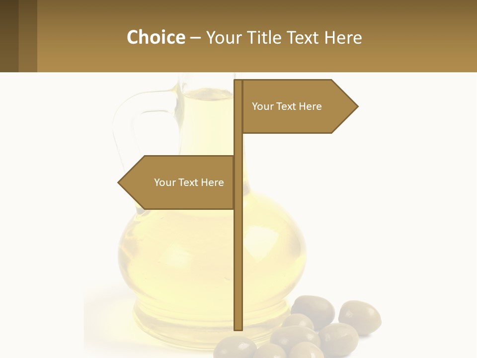 A Bottle Of Olive Oil Next To Some Olives PowerPoint Template