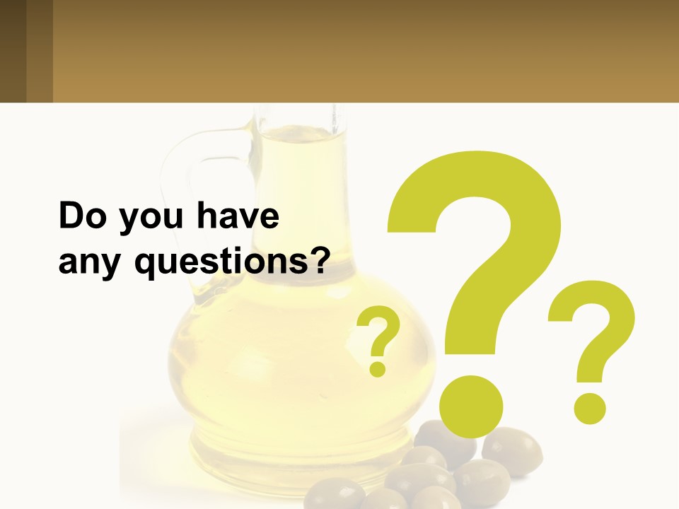 A Bottle Of Olive Oil Next To Some Olives PowerPoint Template