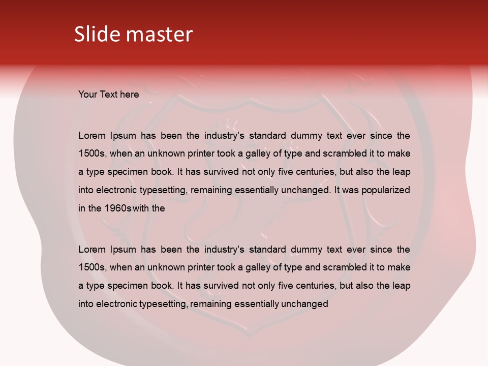 A Red Wax Seal With A Lion On It PowerPoint Template