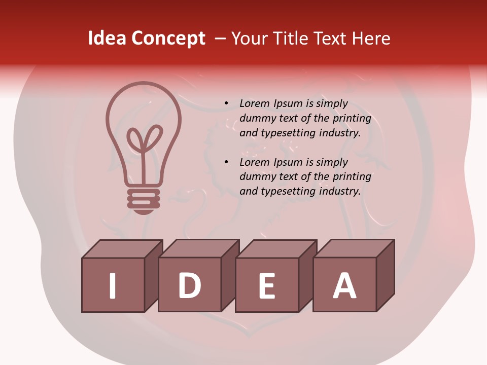 A Red Wax Seal With A Lion On It PowerPoint Template