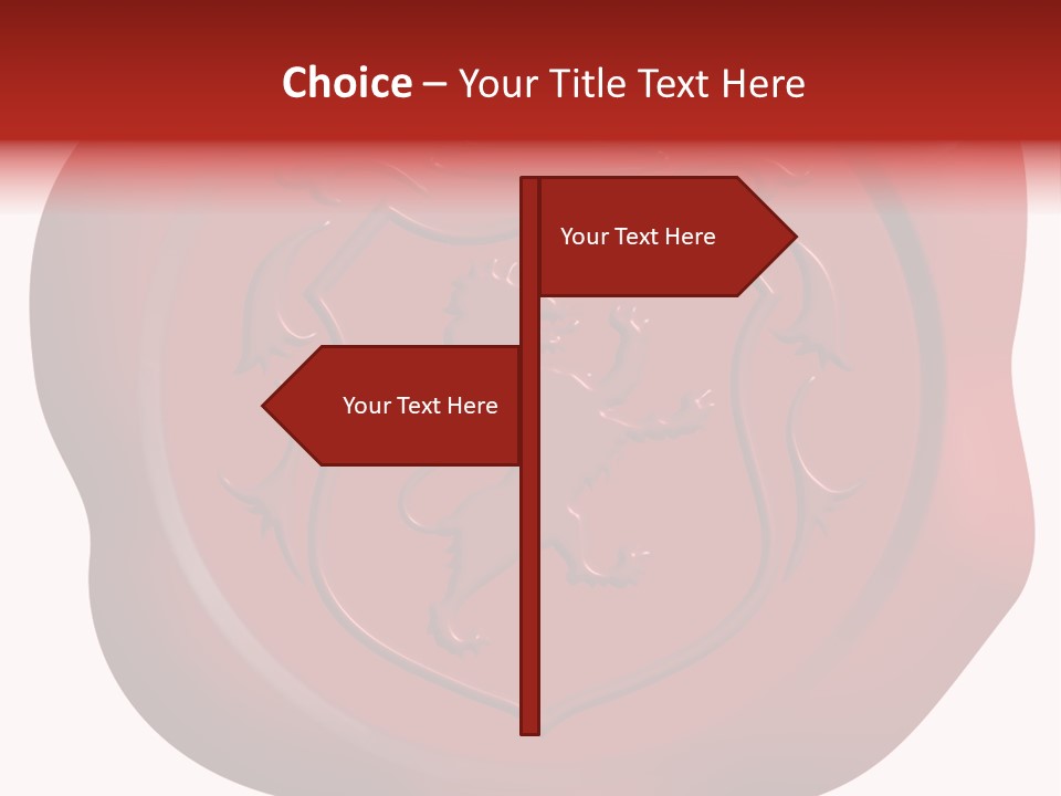 A Red Wax Seal With A Lion On It PowerPoint Template