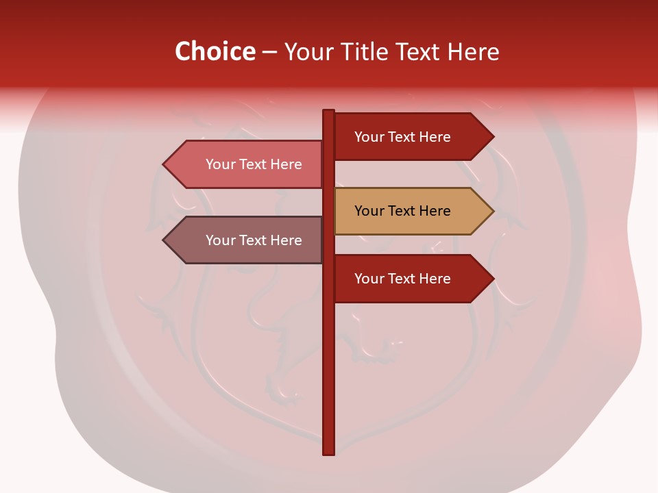 A Red Wax Seal With A Lion On It PowerPoint Template