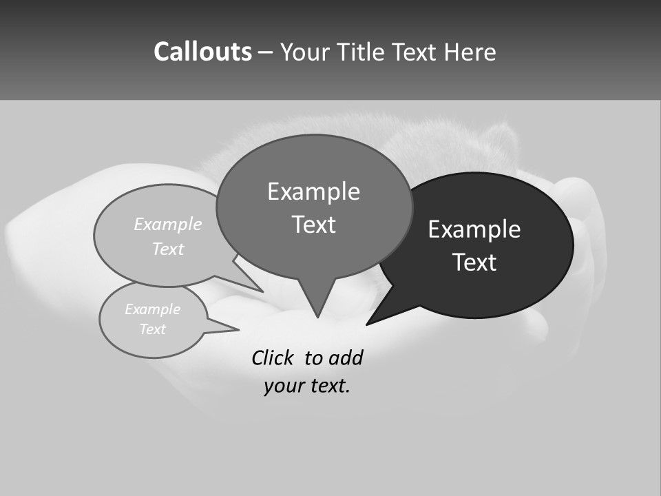 Grey Hand Kitty PowerPoint Template