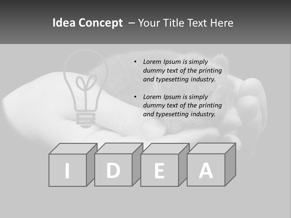 Grey Hand Kitty PowerPoint Template