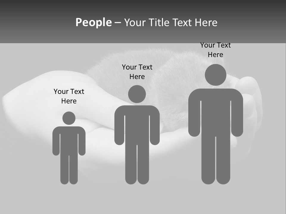 Grey Hand Kitty PowerPoint Template