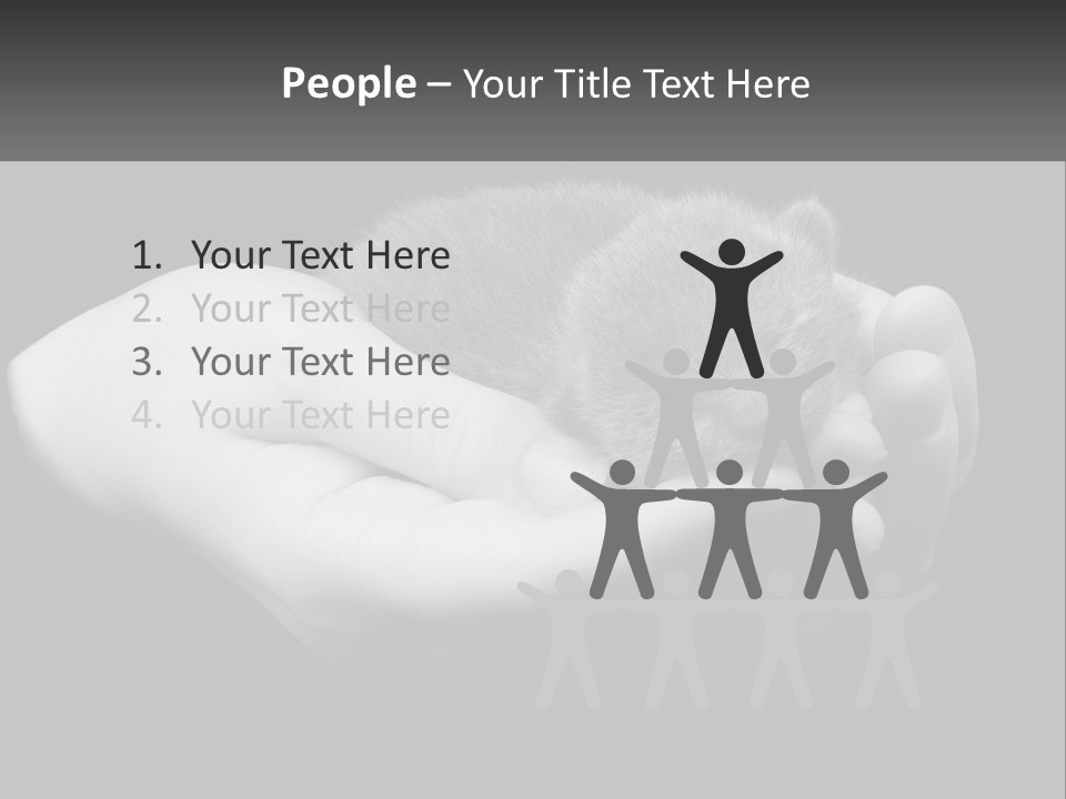 Grey Hand Kitty PowerPoint Template