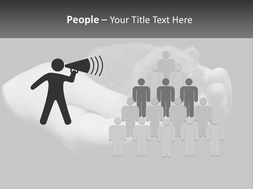 Grey Hand Kitty PowerPoint Template