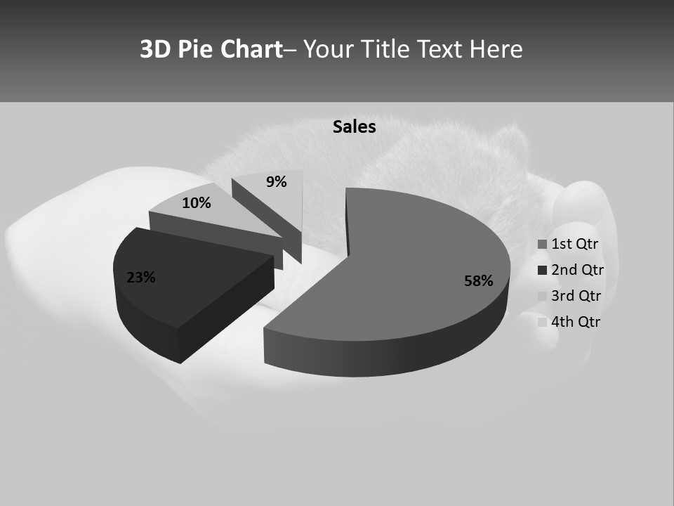 Grey Hand Kitty PowerPoint Template