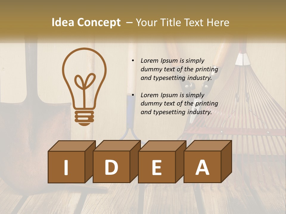 Working Wood Hoe PowerPoint Template