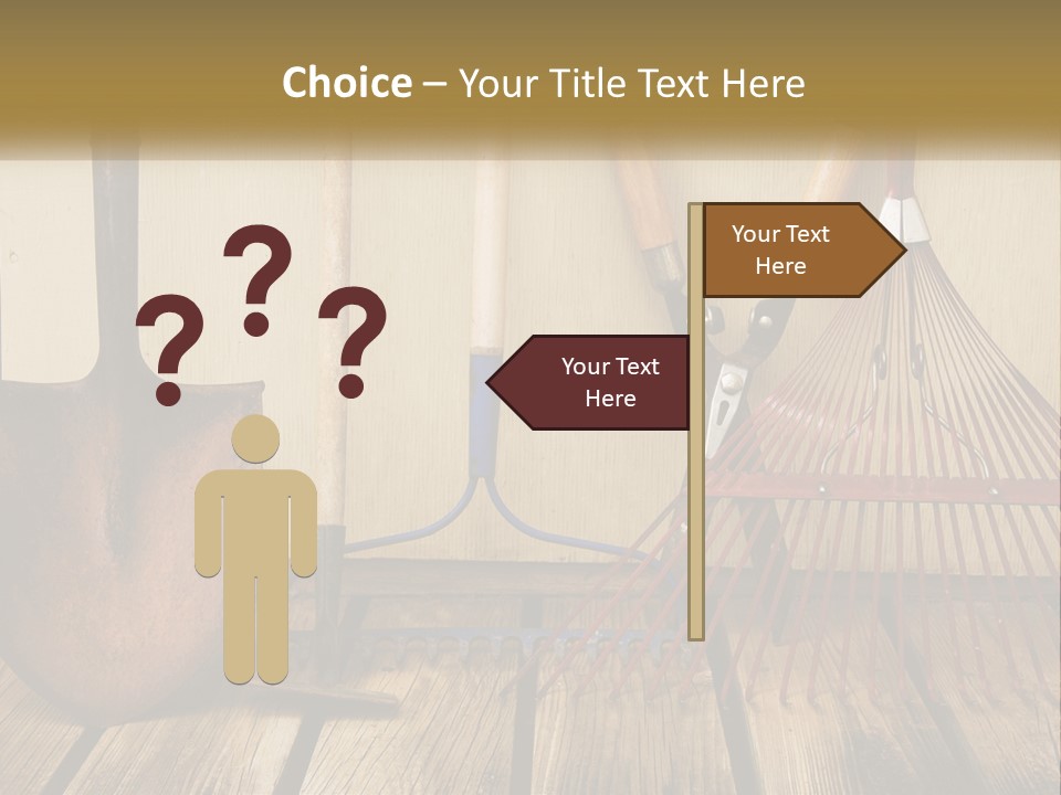 Working Wood Hoe PowerPoint Template