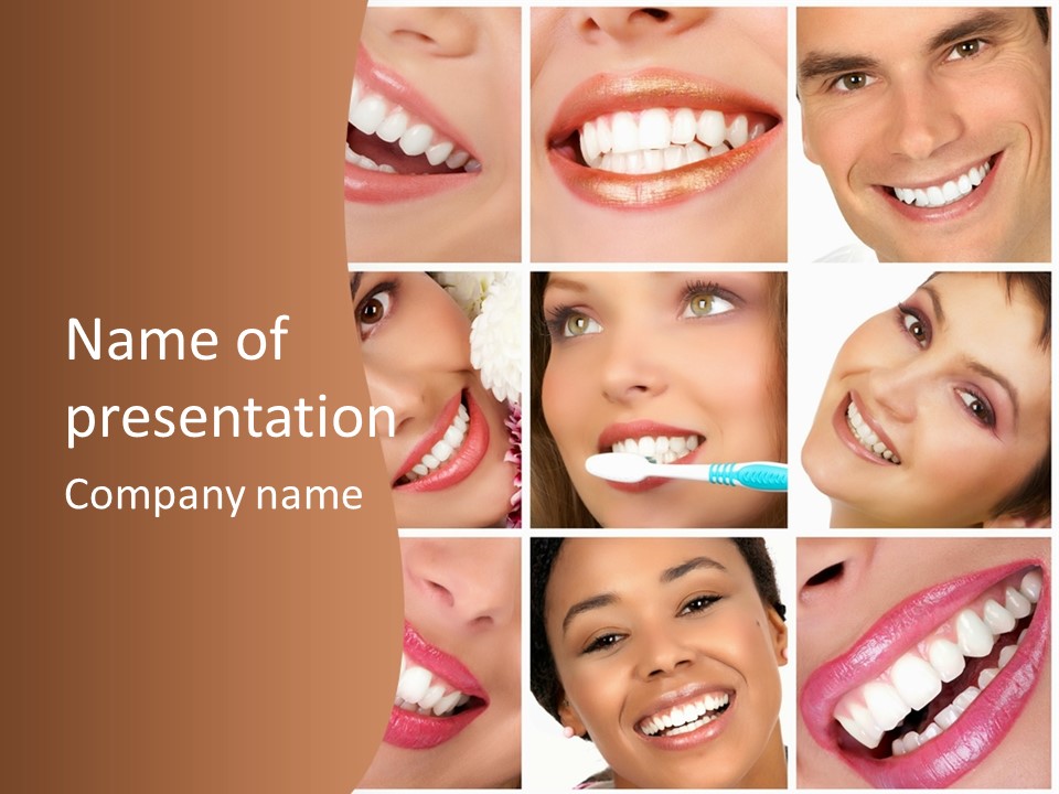 Health Lady Teeth PowerPoint Template