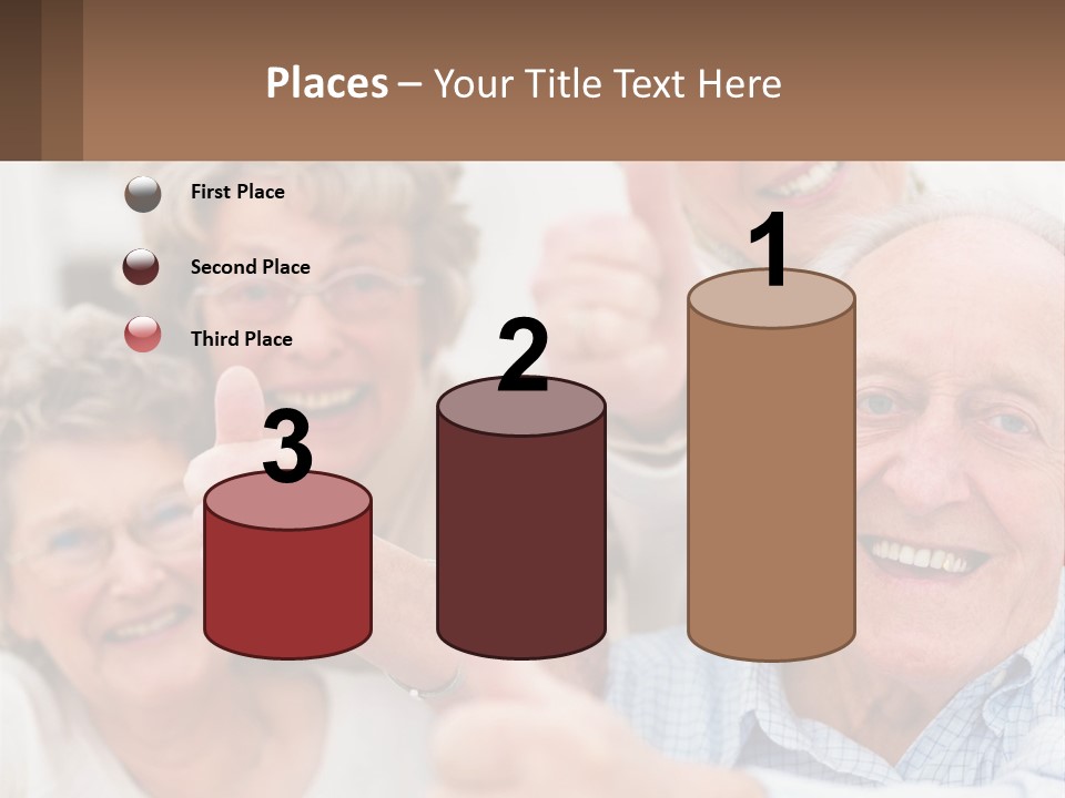 A Group Of Elderly People Giving Thumbs Up PowerPoint Template