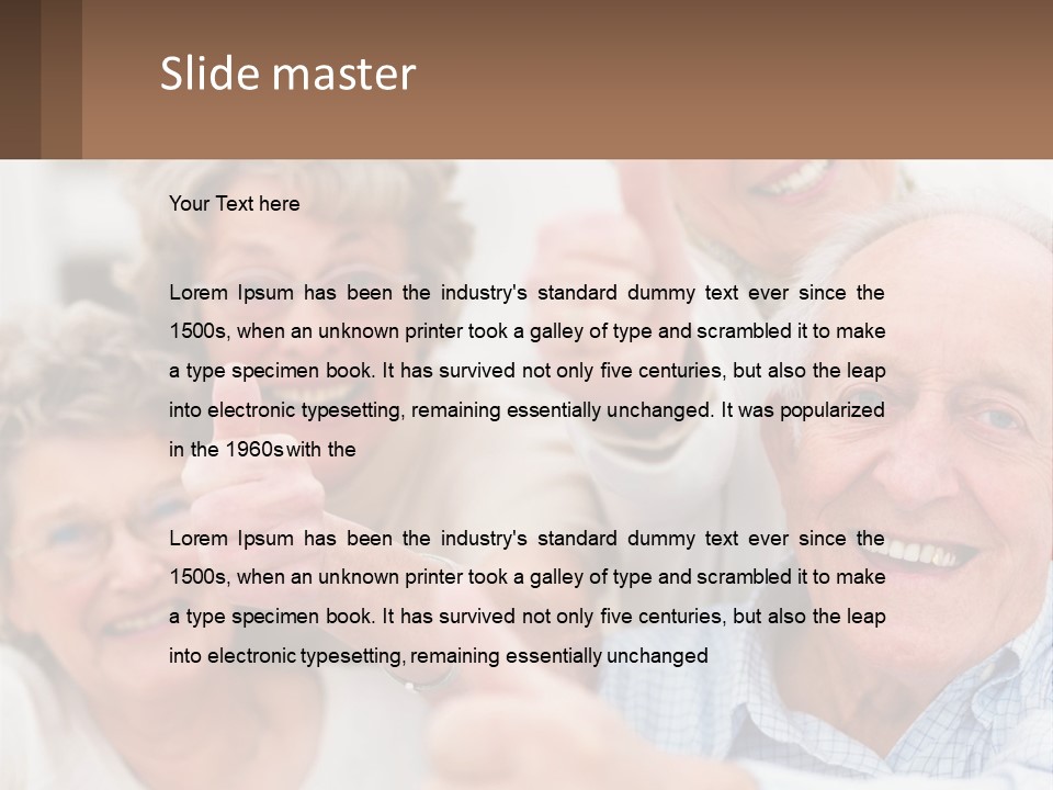 A Group Of Elderly People Giving Thumbs Up PowerPoint Template