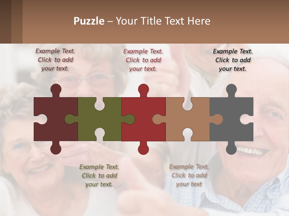 A Group Of Elderly People Giving Thumbs Up PowerPoint Template