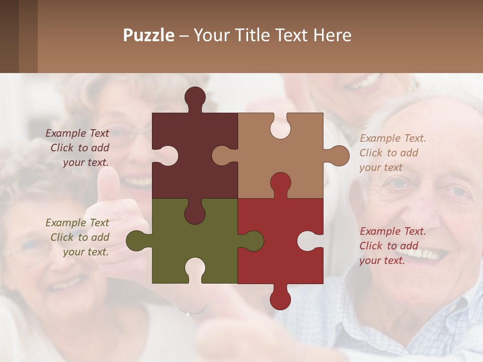 A Group Of Elderly People Giving Thumbs Up PowerPoint Template