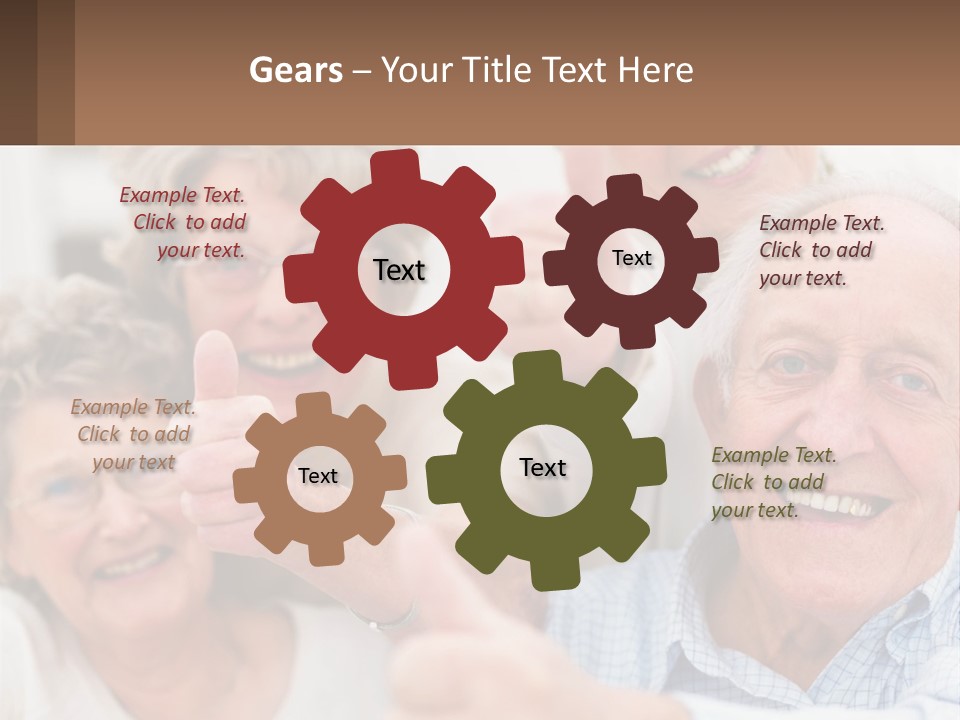 A Group Of Elderly People Giving Thumbs Up PowerPoint Template