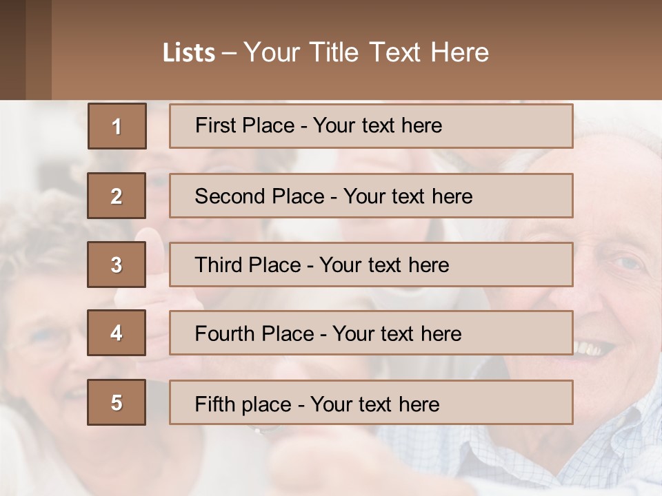 A Group Of Elderly People Giving Thumbs Up PowerPoint Template