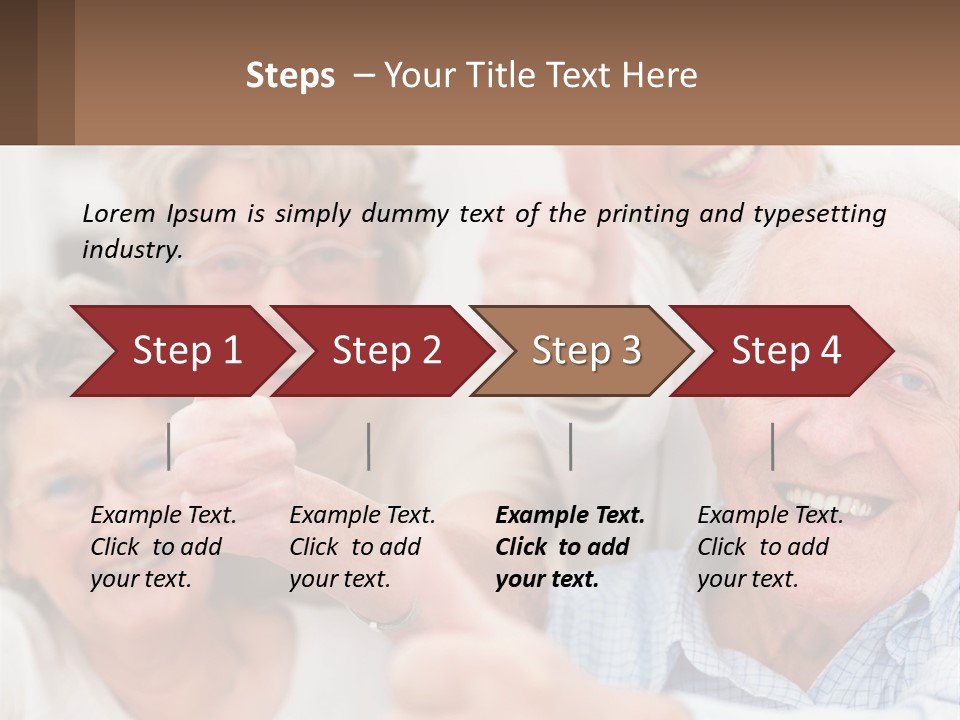 A Group Of Elderly People Giving Thumbs Up PowerPoint Template